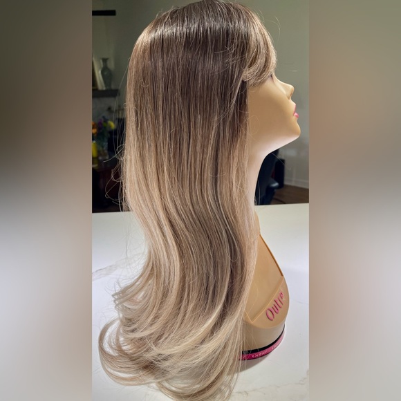 HAIR, 26”+ long, straight, with bangs, Ombre brown to ash shade - Picture 5 of 10